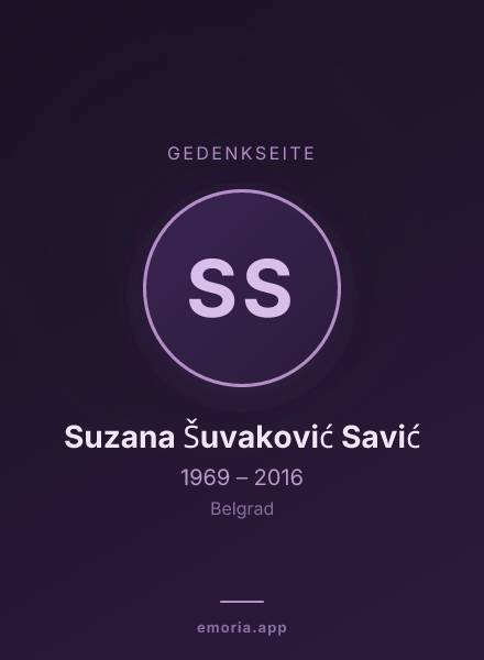 Gedenkportrait von Suzana Šuvaković Savić