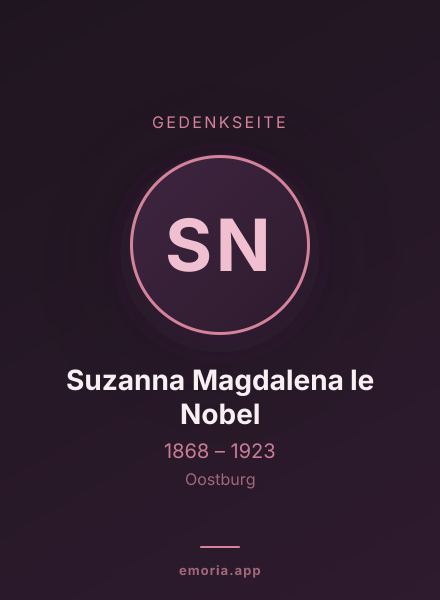 Gedenkportrait von Suzanna Magdalena le Nobel
