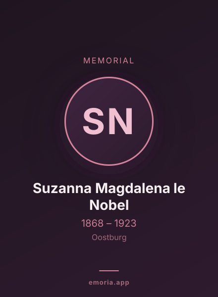 Memorial portrait of Suzanna Magdalena le Nobel