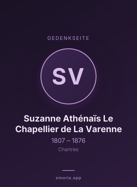 Gedenkportrait von Suzanne Athénaïs Le Chapellier de La Varenne