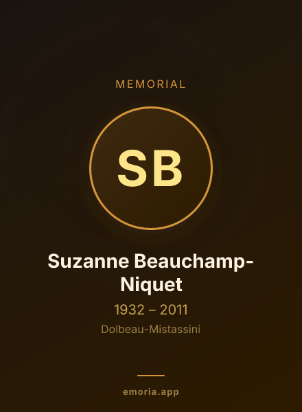 Memorial portrait of Suzanne Beauchamp-Niquet