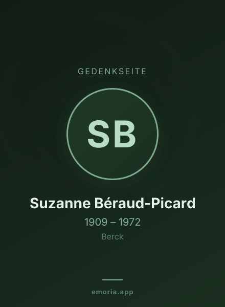 Gedenkportrait von Suzanne Béraud-Picard