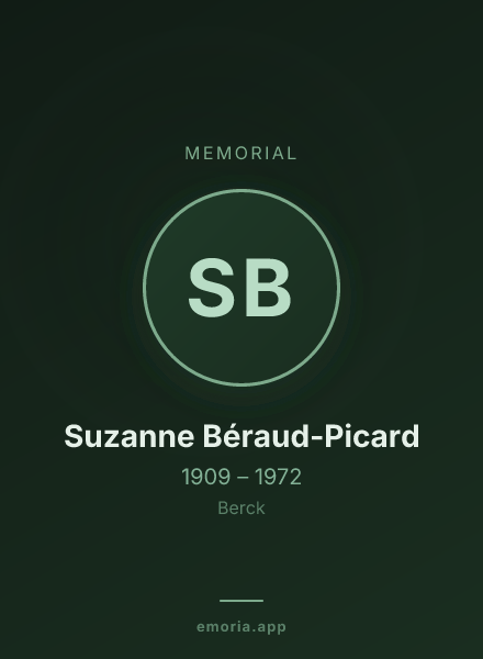 Memorial portrait of Suzanne Béraud-Picard