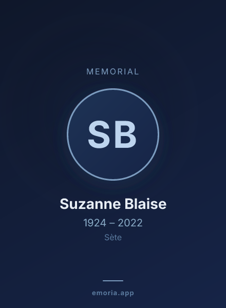 Memorial portrait of Suzanne Blaise