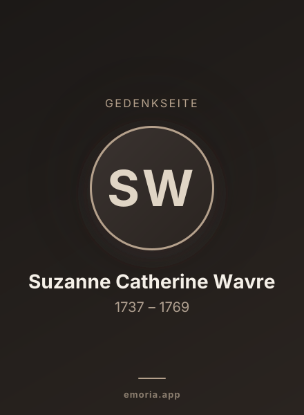 Gedenkportrait von Suzanne Catherine Wavre