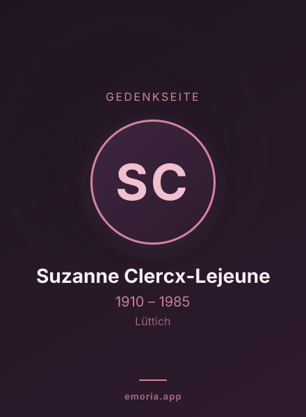 Gedenkportrait von Suzanne Clercx-Lejeune