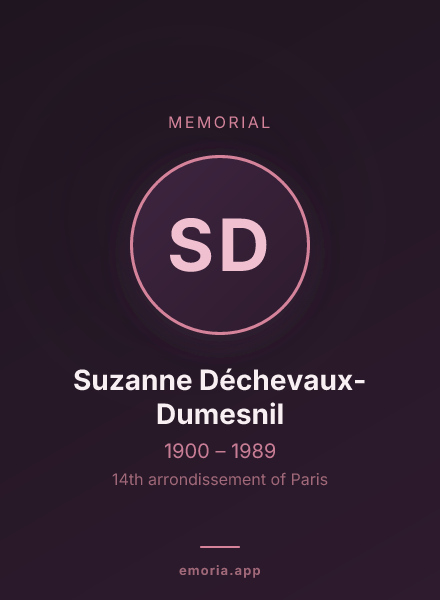 Memorial portrait of Suzanne Déchevaux-Dumesnil