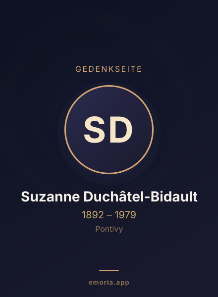 Gedenkportrait von Suzanne Duchâtel-Bidault