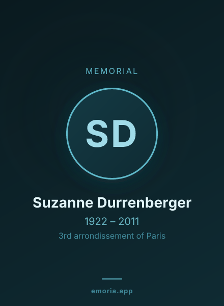Memorial portrait of Suzanne Durrenberger