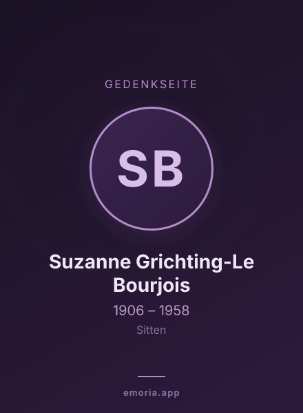 Gedenkportrait von Suzanne Grichting-Le Bourjois