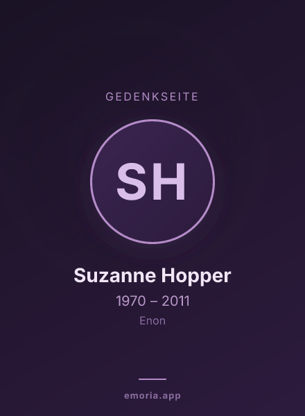 Gedenkportrait von Suzanne Hopper
