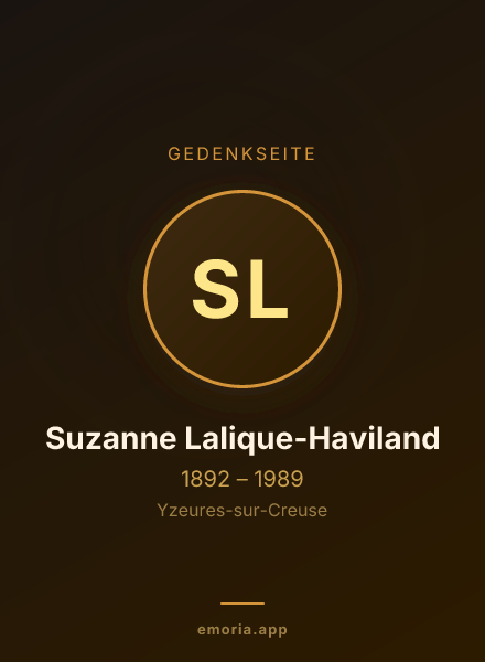 Gedenkportrait von Suzanne Lalique-Haviland