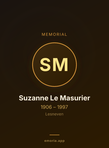 Memorial portrait of Suzanne Le Masurier