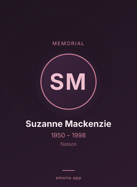 Memorial portrait of Suzanne Mackenzie