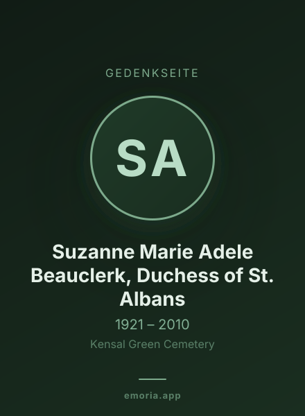 Gedenkportrait von Suzanne Marie Adele Beauclerk, Duchess of St. Albans