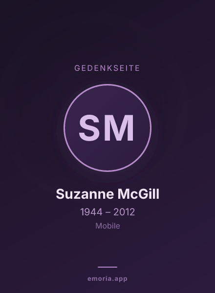 Gedenkportrait von Suzanne McGill