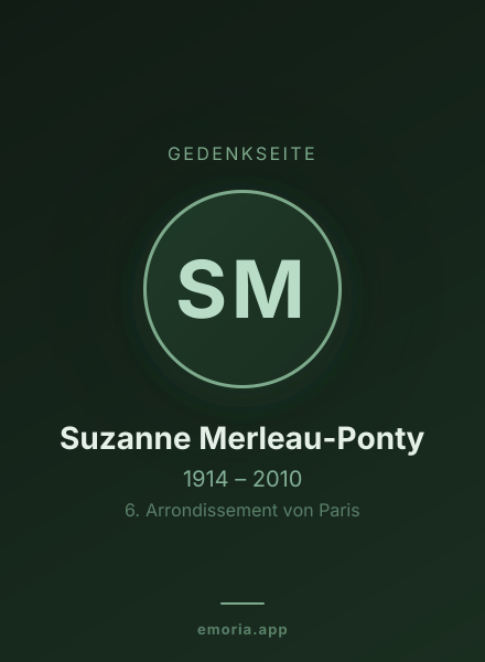 Gedenkportrait von Suzanne Merleau-Ponty