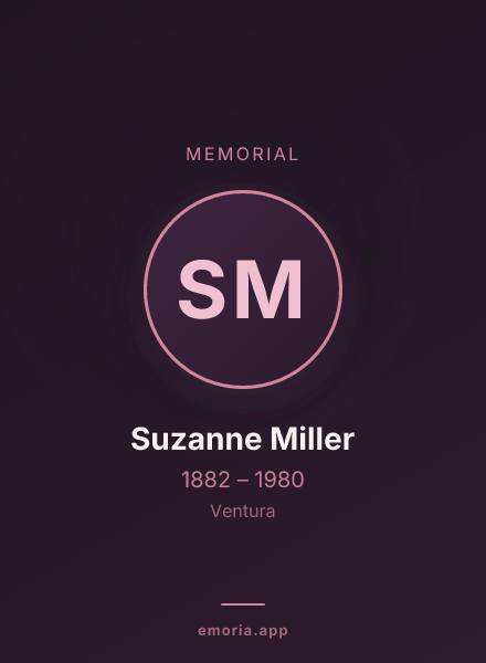 Memorial portrait of Suzanne Miller
