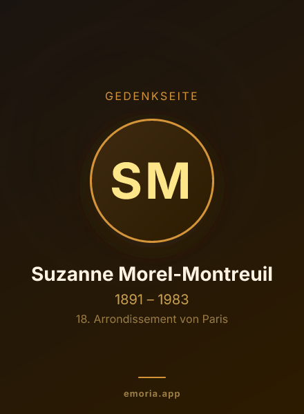 Gedenkportrait von Suzanne Morel-Montreuil