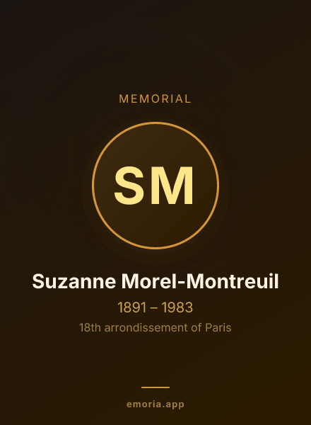 Memorial portrait of Suzanne Morel-Montreuil
