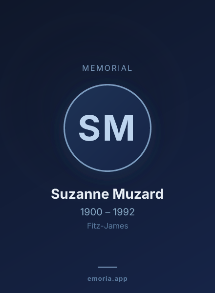 Memorial portrait of Suzanne Muzard