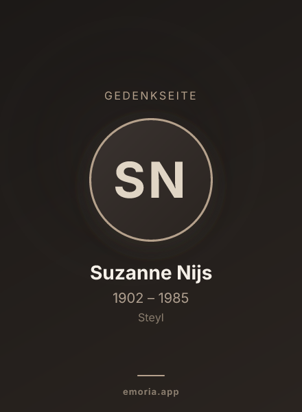 Gedenkportrait von Suzanne Nijs