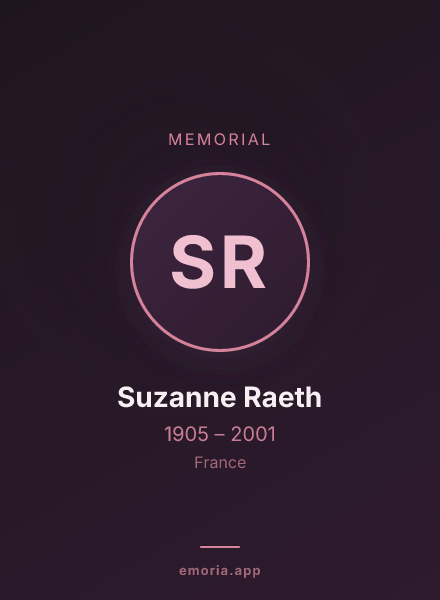 Memorial portrait of Suzanne Raeth