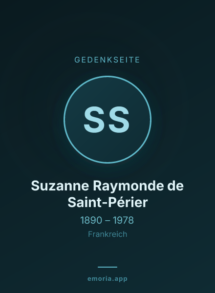 Gedenkportrait von Suzanne Raymonde de Saint-Périer