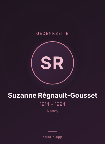 Gedenkportrait von Suzanne Régnault-Gousset