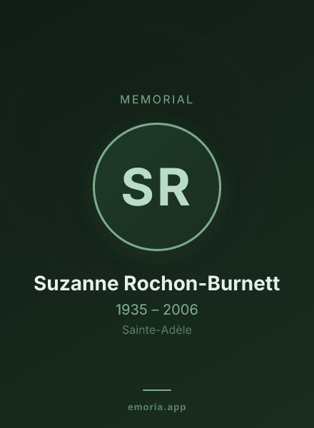 Memorial portrait of Suzanne Rochon-Burnett