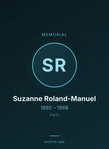 Memorial portrait of Suzanne Roland-Manuel