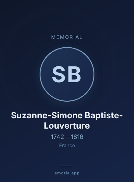 Memorial portrait of Suzanne-Simone Baptiste-Louverture