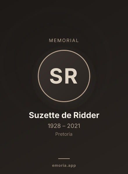 Memorial portrait of Suzette de Ridder