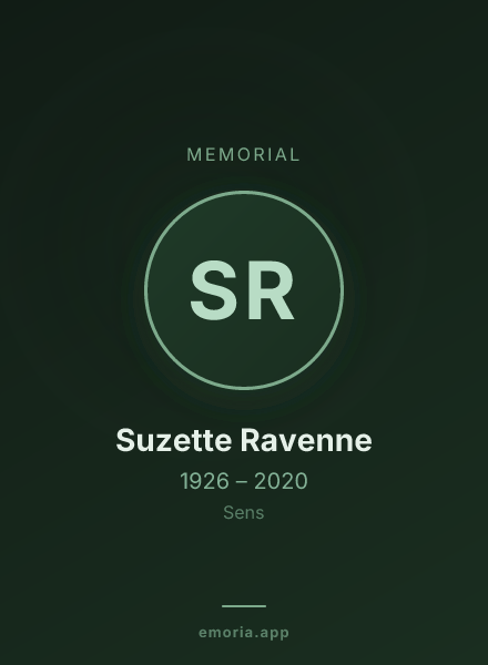 Memorial portrait of Suzette Ravenne