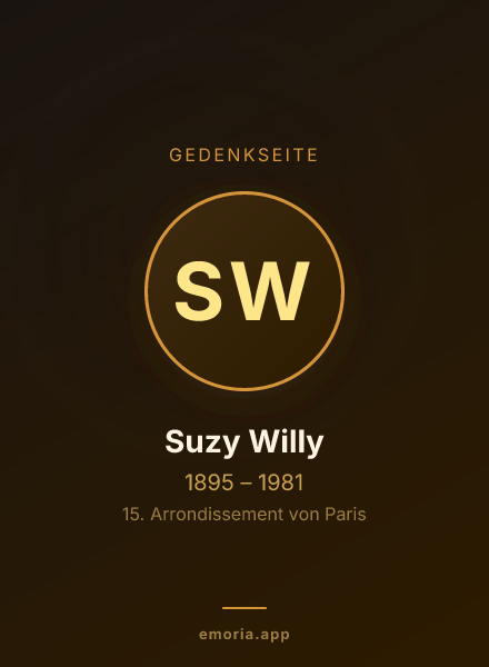 Gedenkportrait von Suzy Willy