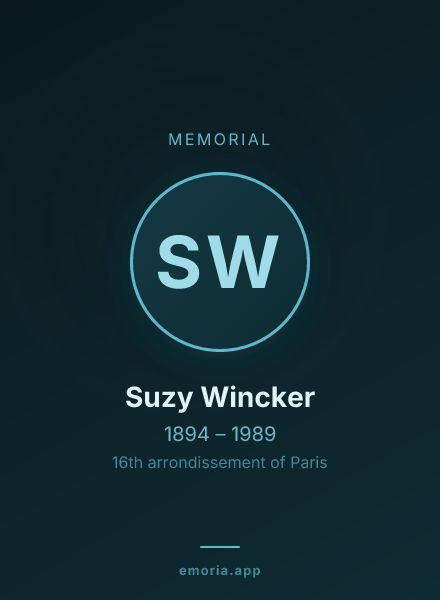 Memorial portrait of Suzy Wincker