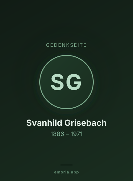 Gedenkportrait von Svanhild Grisebach