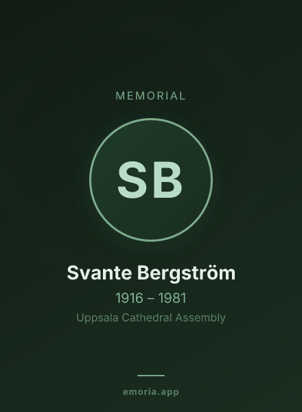 Memorial portrait of Svante Bergström