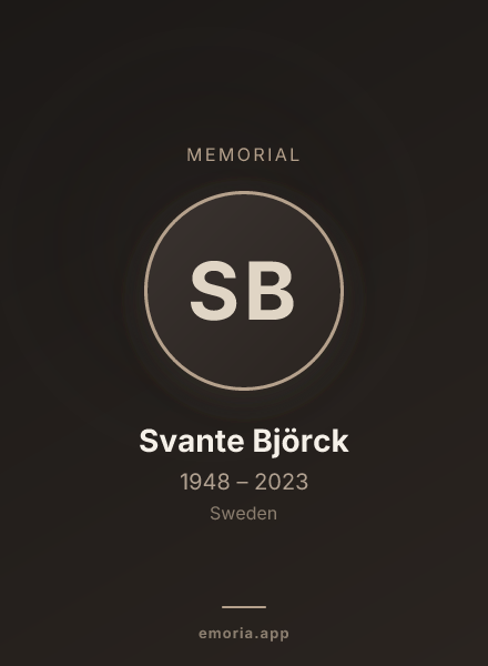 Memorial portrait of Svante Björck