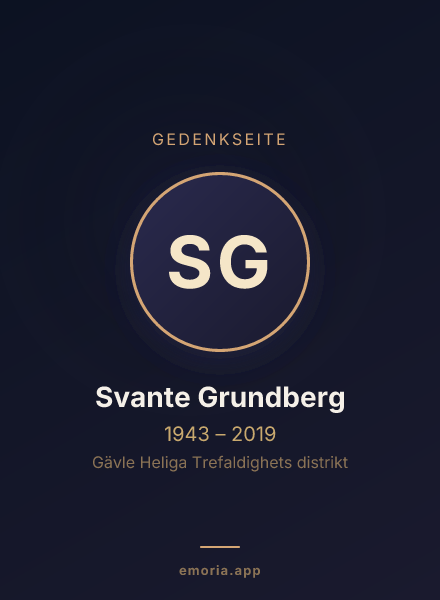 Gedenkportrait von Svante Grundberg