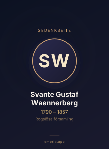 Gedenkportrait von Svante Gustaf Waennerberg