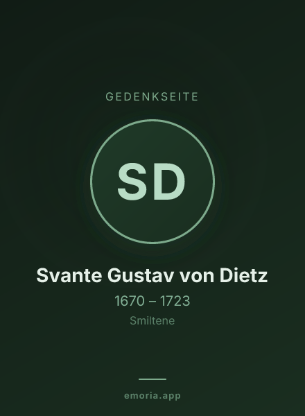 Gedenkportrait von Svante Gustav von Dietz