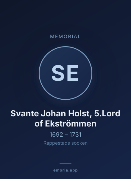 Memorial portrait of Svante Johan Holst, 5.Lord of Ekströmmen