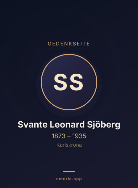 Gedenkportrait von Svante Leonard Sjöberg