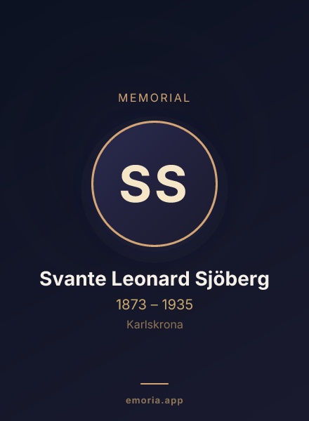 Memorial portrait of Svante Leonard Sjöberg
