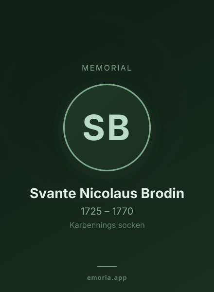 Memorial portrait of Svante Nicolaus Brodin