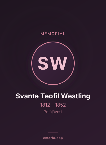 Memorial portrait of Svante Teofil Westling