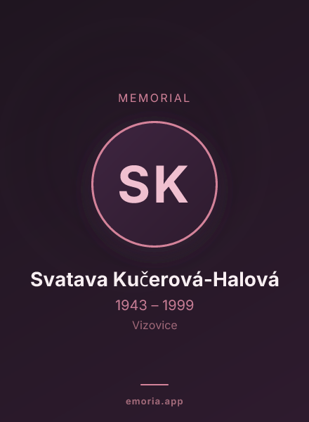 Memorial portrait of Svatava Kučerová-Halová