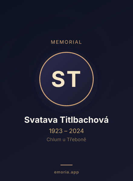 Memorial portrait of Svatava Titlbachová