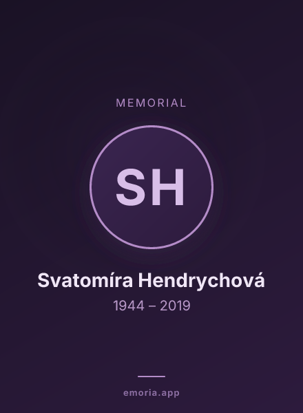 Memorial portrait of Svatomíra Hendrychová